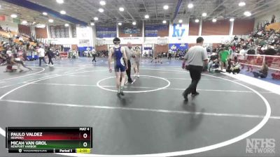 106 lbs Semifinal - Paulo Valdez, Hesperia vs Micah Van Grol, Newport Harbor