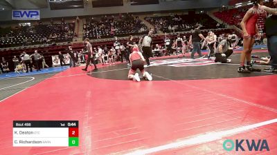 100 lbs 3rd Place - Kiowyn Deaton, Grove Takedown Club vs Cade Richardson, Barnsdall Youth Wrestling