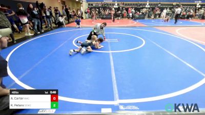 46 lbs Consi Of 8 #1 - Arya Carter, Bartlesville Wrestling Club vs Kaysen Peters, Dark Cloud Wrestling Club