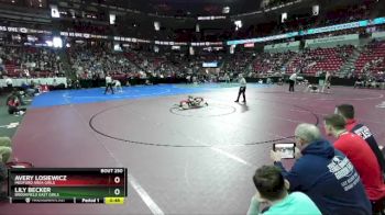 Girls 126 lbs Cons. Semi - Lily Becker, Brookfield East Girls vs Avery Losiewicz, Medford Area Girls