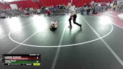 87 lbs Cons. Round 4 - Trigg Riley, Wisconsin vs Landen Durham, Slinger Red Rhinos Wrestling Club