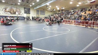 132 lbs Cons. Round 4 - Artemis Shmuel, Segerstrom vs Aaron De Anda, Downey