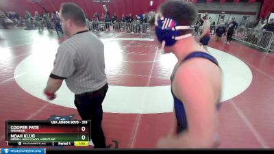 215 lbs Cons. Round 2 - Noah Klug, Merrill High School Wrestling vs Cooper Pate, Wisconsin