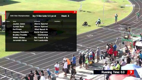 Youth Boys' 110m Hurdles, Prelims 3 - Age 15-16