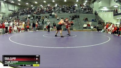 285 lbs Semis & 1st Wrestleback (8 Team) - Tyler Schott, Center Grove vs Paul Clark, Crown Point