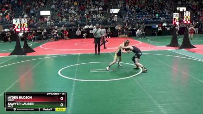 75 lbs Quarterfinal - Ayden Hudson, WSW1 vs Sawyer Lauber, ARC3