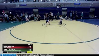 55 lbs Round 1 - Karli Francis, Southern Idaho Wrestling Club vs Neala Block, Team Real Life