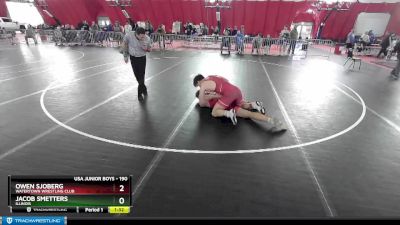 190 lbs 3rd Place Match - Owen Sjoberg, Watertown Wrestling Club vs Jacob Smetters, Illinois