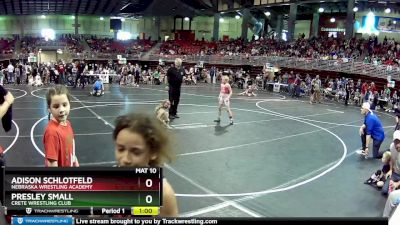 73 lbs Champ. Round 2 - Adison Schlotfeld, Nebraska Wrestling Academy vs Presley Small, Crete Wrestling Club