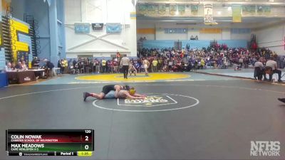 120 lbs Champ. Round 1 - Max Meadows, Cape Henlopen H S vs Colin Nowak, Charter School Of Wilmington