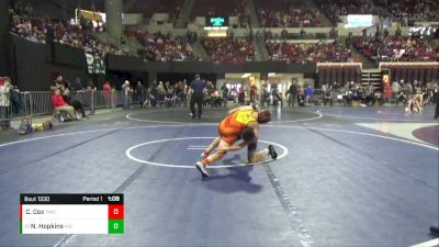 127 lbs Quarterfinal - Noah Hopkins, Montana Disciples vs Clayton Cox, Powell Wrestling Club