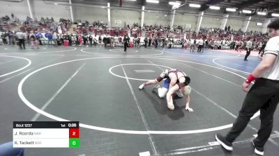 130 lbs Consi Of 8 #2 - Jackson Roorda, War Wc vs Keegan Tackett, Norwood Mavericks