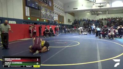 182 lbs Quarterfinal - Simon Bachman, Claremont vs Marco Guerrero, Santa Fe