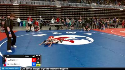 53 lbs Cons. Semi - Jett Plant, Top Of The Rock Wrestling Club vs Wyatt Mendez, Saratoga Wrestling Club