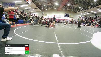 43-46 lbs Rr Rnd 3 - Taylor Cary, Owasso Takedown Club vs Julian Vu, Broken Arrow Wrestling Club