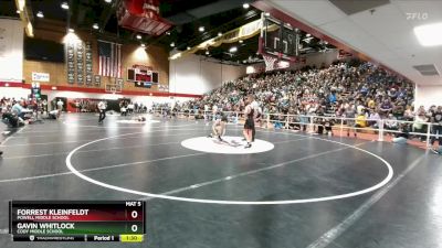 110 lbs Champ. Round 1 - Gavin Whitlock, Cody Middle School vs Forrest Kleinfeldt, Powell Middle School