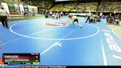 165 Class 1 lbs Cons. Round 2 - Kavan Slater, St. Pius X (Kansas City) vs Houston Fahrenbocker, Versailles