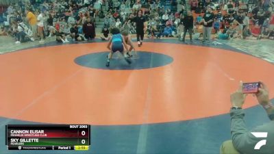 113 lbs Semifinal - Cannon Elisar, Franklin Wrestling Club vs Sky Gillette, Pearlers