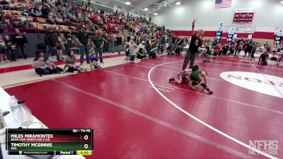 74-76 lbs Round 3 - Miles Miramontes, Bear Cave Wrestling Club vs Timothy McGinnis, HRA