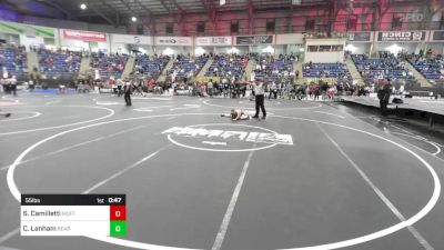 55 lbs Quarterfinal - Stetson Camilletti, Moffat County Youth Wrestling vs Cash Lanham, Bear Cave