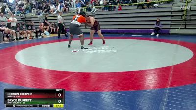 285 lbs Quarters & 1st Wb (16 Team) - Bryce Durrett, Hart County vs Corbin Cooper, Harlem