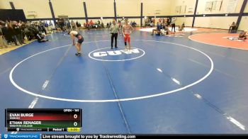 141 lbs Cons. Round 4 - Evan Burge, Wabash vs Ethan Renager, Wheaton College