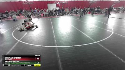 126 lbs Cons. Round 5 - Gunnar Kremer, Wisconsin vs Briggs Weigel, Belmont-Platteville Youth Wrestling Club