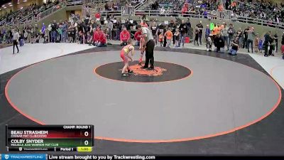 70 lbs Champ. Round 1 - Colby Snyder, Molalla JuJu Warrior Mat Club vs Beau Strasheim, Cougar Mat Club(Crow)