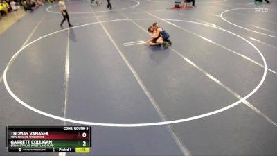 108 lbs Cons. Round 3 - Garrett Colligan, Stewartville Wrestling Club vs Thomas Vanasek, New Prague Wrestling