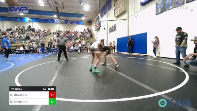 76-84 lbs Consolation - Nevaeh Davis, Black Fox Wrestling Club vs Stella Bovos, Salina Wrestling Club