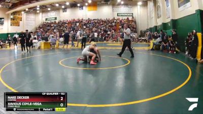 132 lbs Champ. Round 2 - Xavious Coyle-Vega, Chino Hills vs Nake Decker, Canyon