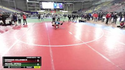 150 lbs Cons. Round 5 - Michael Ortega, Portage Wrestling Club vs Deringer Hollenbeck, Oklahoma