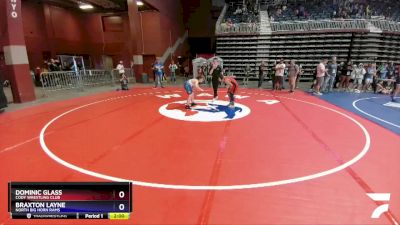 108 lbs Cons. Semi - Dominic Glass, Cody Wrestling Club vs Braxton Layne, North Big Horn Rams