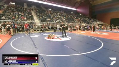 118 lbs Round 3 - Tatum Reher, Tri-State Grapplers vs Liv LeBlanc, Camel Kids Wrestling