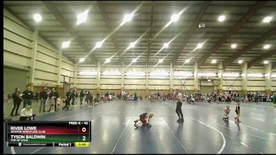 43 lbs Semifinal - River Lowe, Aviator Wrestling Club vs Tyson Baldwin, Top Of Utah