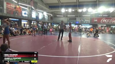 110 lbs Semis & 1st Wb (8 Team) - Rino Younker, BMM BBQ Belles vs Isabella Sanchez, TN Elite Ladys