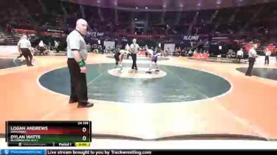 2A 138 lbs Quarterfinal - Logan Andrews, Wauconda vs Dylan Watts, Bloomington (H.S.)