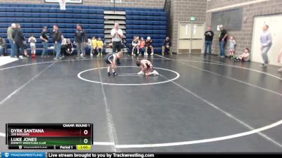 43 lbs Champ. Round 1 - Luke Jones, Emmett Wrestling Club vs Dyrk Santana, 208 Badgers