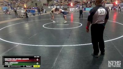 AA 220 lbs Cons. Round 1 - Destiin Reliford-Adams, Jefferson County vs Mac Gregory, Springfield