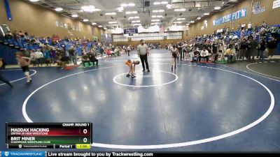 88 lbs Champ. Round 1 - Maddax Hacking, Uintah Jr High Wrestling vs Brit Miner, Champions Wrestling Club