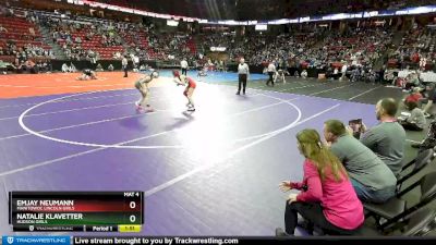 Girls 120 lbs Quarterfinal - Emjay Neumann, Manitowoc Lincoln Girls vs Natalie Klavetter, Hudson Girls