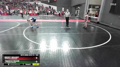 100 lbs Quarterfinal - Tiberius Deane, A-F Green Demons vs Brody Brandt, Whitelaw Warriors