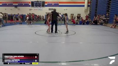 74 lbs Semifinal - Preston Van Hoven, Legacy Dragons vs Kanoa Saferite, NOVA Wrestling Club