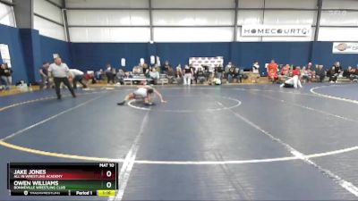 85 lbs Semifinal - Owen Williams, Bonneville Wrestling Club vs Jake Jones, All In Wrestling Academy