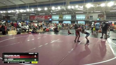 80 lbs Semifinal - Benjamin Milam, Scorpion Wrestling Club vs Kai Weiss, Team Hammer Wrestling Academy