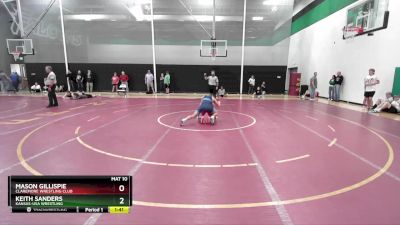 126 lbs Cons. Round 4 - Mason Gillispie, Claremore Wrestling Club vs Keith Sanders, Kansas-USA Wrestling