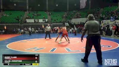 220 lbs Semifinal - Avery Clark, Thompson vs Kalob Johnstone, Chelsea