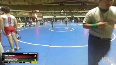 95 lbs 1st Place Match - Nasir Preston, Flex Wrestling Club vs Hayden Vail, Great Bridge