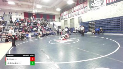 165 lbs Semifinal - Giancarlo Tolentino, Coastal Academy vs Diesel Hanel, Liberty