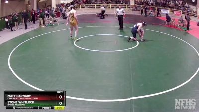 165 lbs Quarterfinal - Stone Whitlock, Battle Mountain vs Matt Carnaby, Lake Mead Christian Accdemy